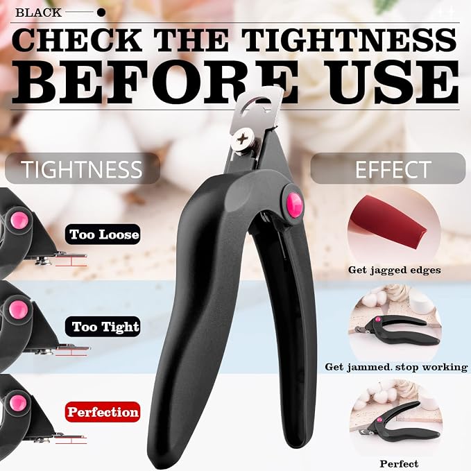 Black Acrylic Nail Clippers, Adjustable Nail Tip Cutter - Image 4