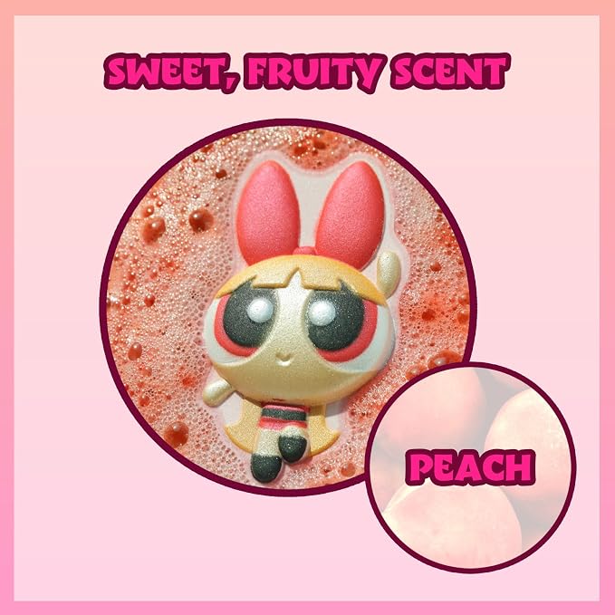 The Powerpuff Girls Bath Bombs for Kids, Fun Bright Rainbow Colors, Peach - Image 4