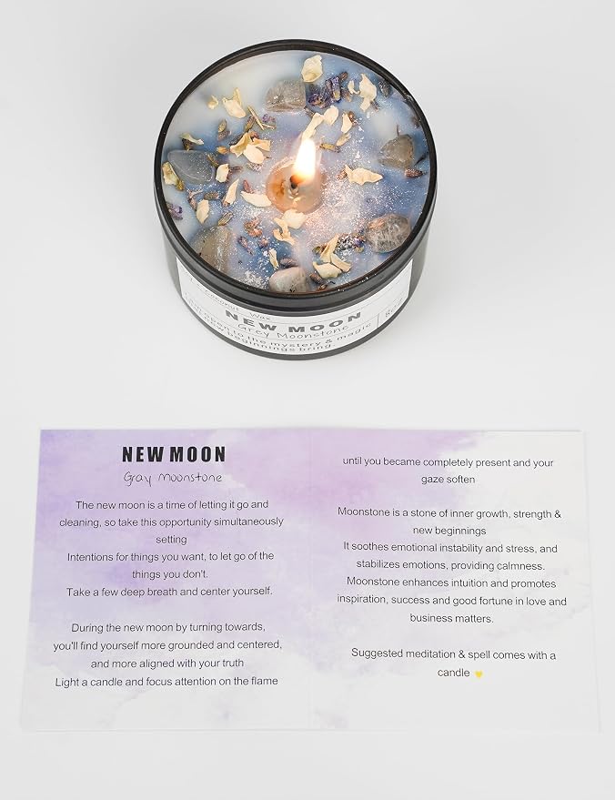NEW Moon Handmade Candle, New Beginnings, Ritual Energy Gift, Intention - Image 7