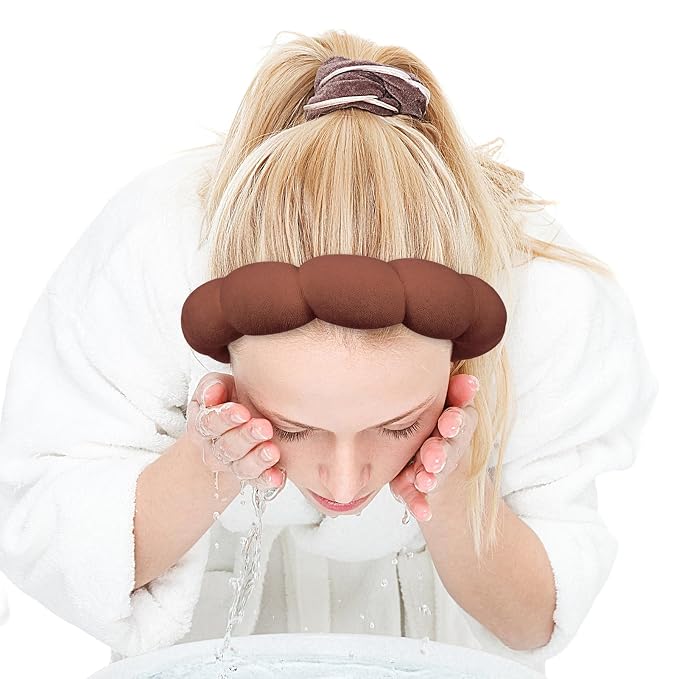 Zkptops Spa Headband for Washing Face Wristband Set Sponge Makeup Skincare - Image 9