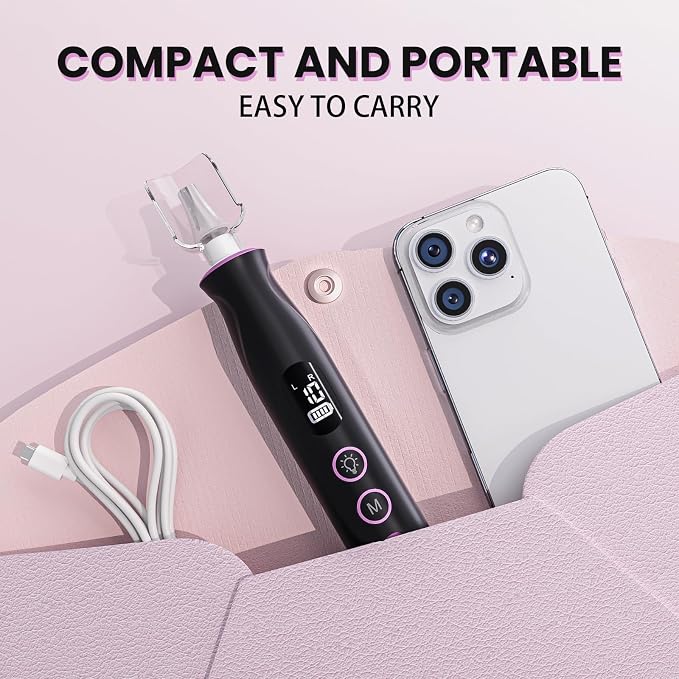 Electric Nail Drill, Cordless 2000 mAh Rechargeable Portable Nail File 12 in 1 - Image 6