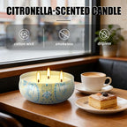 Set of 4 Triple Wick Citronella Candles Perfect - Image 5