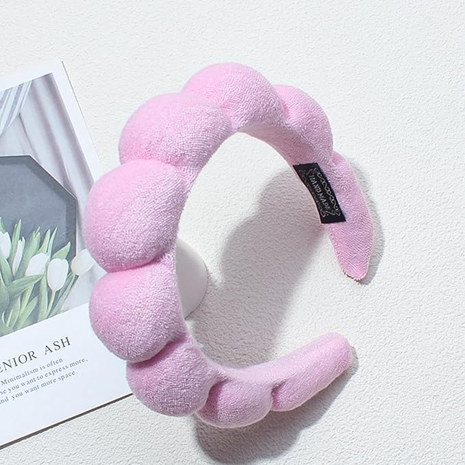Spa Headbands for Washing Face Soft Puffy Bubble Headbands Wristband for Women - Image 4