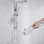 Rain Shower System with 304Stainless Steel Shelf, 12 Inch Rainfall Shower Head by SonTiy