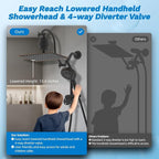 Hibbent Dual Filter All Metal 12" Rainfall Showerhead Combo, High Pressure - Image 6