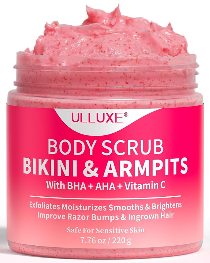 Bikini Area Exfoliator with 10% AHAs BHA & Vitamin C, Exfoliating Body Scrub by ulluxe