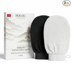 Korean Exfoliating Mitt & Exfoliating Glove 2 Pack – Dual Density Body Scrub by HOLOU