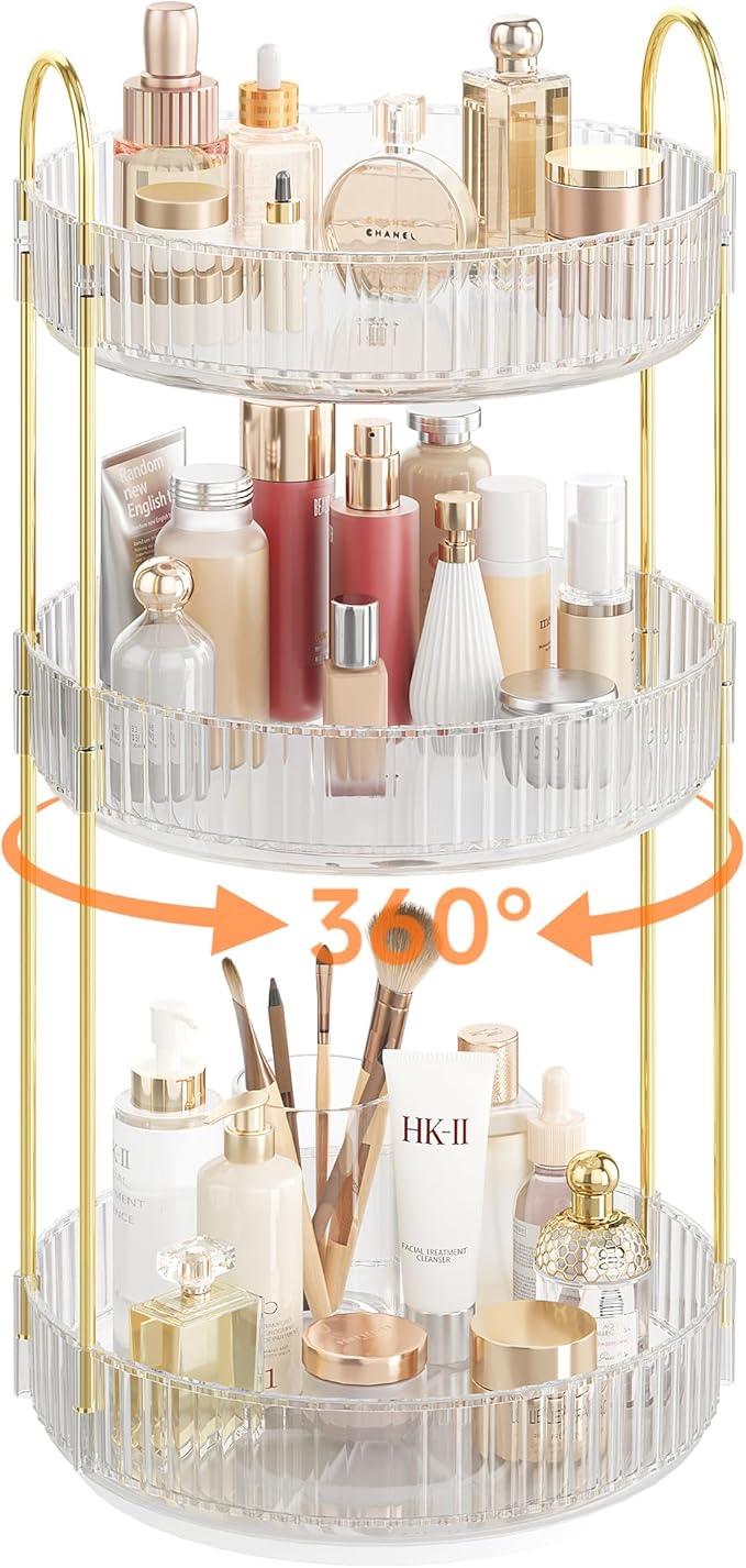 Rotating Makeup Organizer Countertop, Skincare Organizers, Spinning Perfume by Kinkota