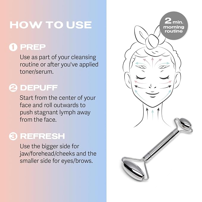 Sacheu Stainless Steel Face Roller Skin Care and Lymphatic Drainage — Cooling - Image 6