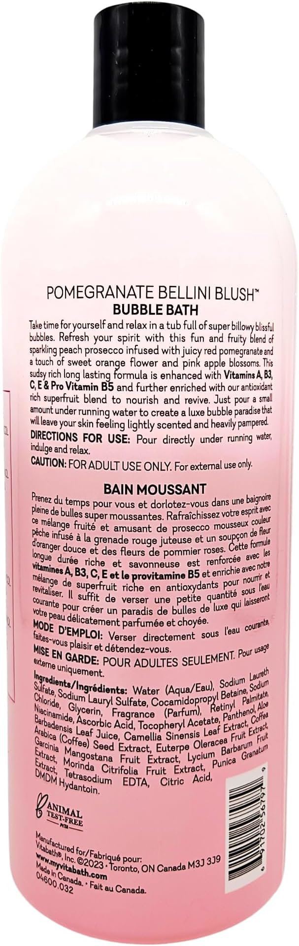 Vitabath Pomegranate Bellini Blush Bubble Bath Rich Foaming Bubbly Soak & - Image 5