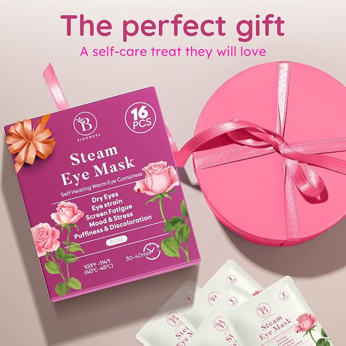 16 Pack Rose Steam Eye Mask for Dryness, Strain & Relaxation, Heated Eye Mask - Image 7