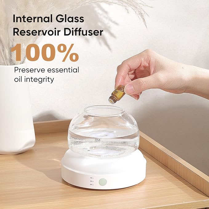 Lecdura Glass Essential Oil Diffuser, 200ml Ultrasonic Aroma Diffusers - Image 2