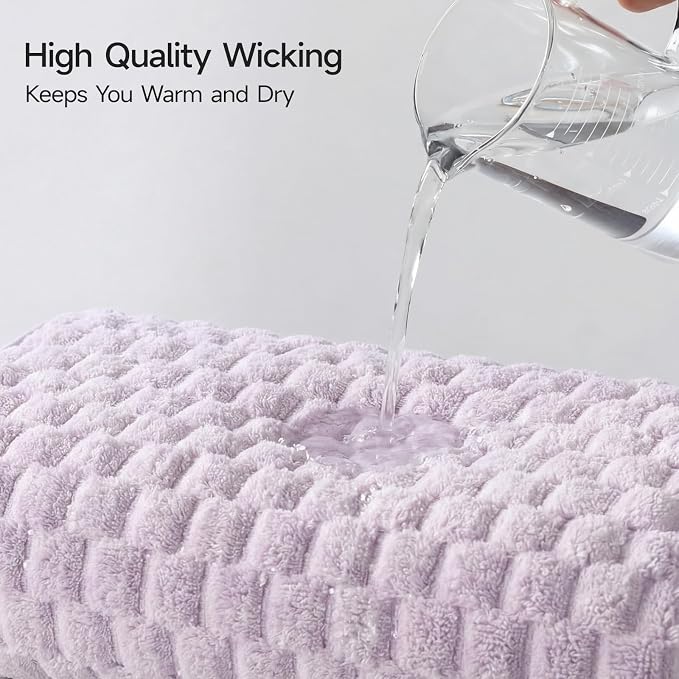 REDKISS 4 Pack Purple Microfiber Bath Towels - Image 6
