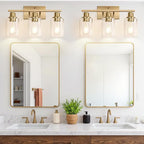 Indoi 3 Light Bathroom Light Fixtures, Brass Vanity Lights - Image 7