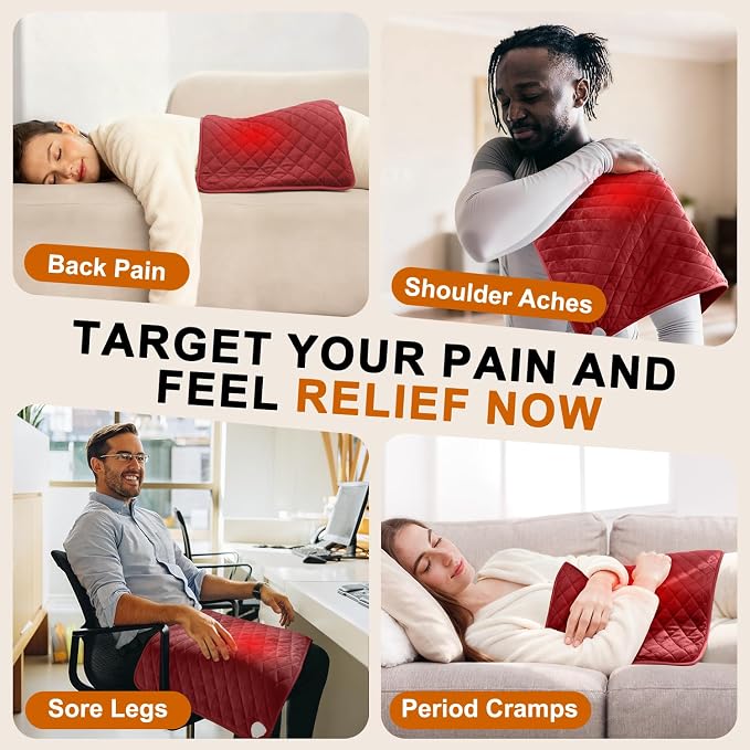 Heating Pad for Back & Period Cramps – 35"x20" King Size, Electric Heating Pads - Image 3