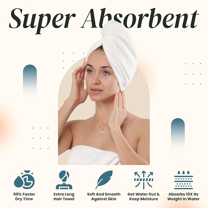 Huge Cotton Hair Towel Wrap for Women - Image 3
