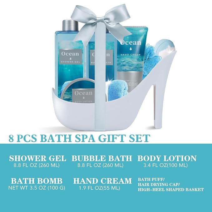 Spa Luxetique Gifts for Women High Heel Gift Set for Women 8pcs Ocean Breeze - Image 2