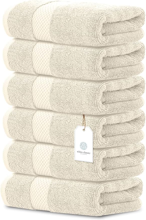 White Classic Luxury Ivory Hand Towels - Image 2