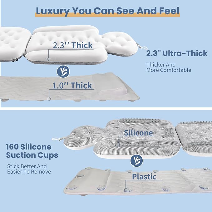 Luxury Bath Cushion, Full Body Bathtub Pillow - Image 5