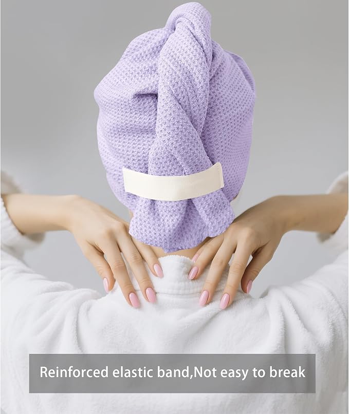 ROLSHOL 2 Pack Microfiber Hair Towel Wrap - Image 7