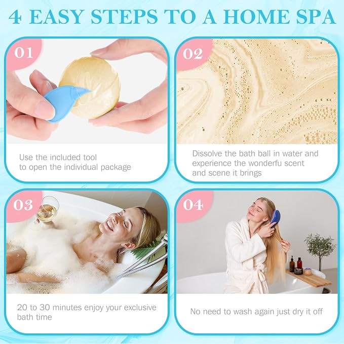 Bath Bombs Set, 7 Packs Bubble Fizzies Relaxation - Image 5