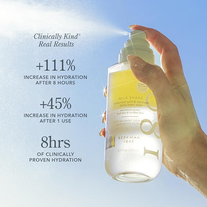 Beekman 1802 Milk Shake Hydrating Face Mist – Setting Spray & Milky Toner - Image 6