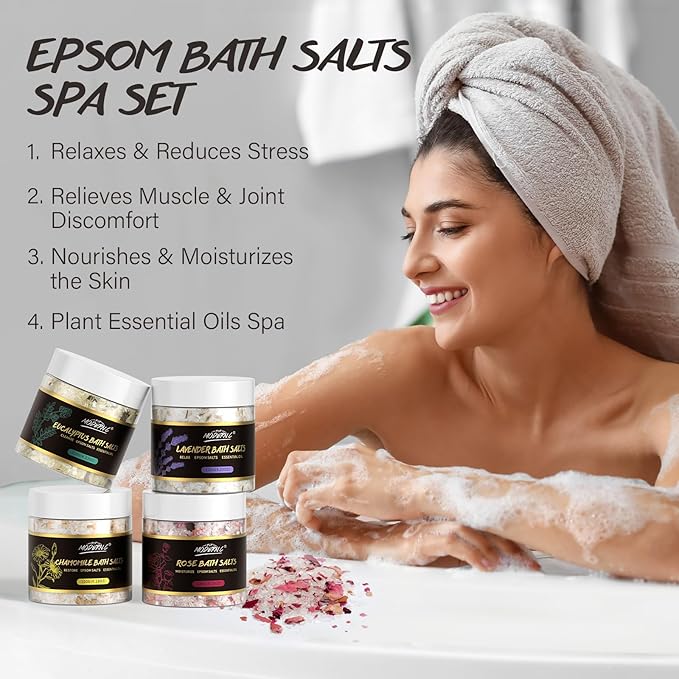 Epsom Bath Salts Gift Set for Soaking 4pcs Bath Salts - Image 2