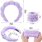 Zkptops 6Pcs Spa Headband for Washing Face Wristbands Set Women Bubble Makeup - Image 4