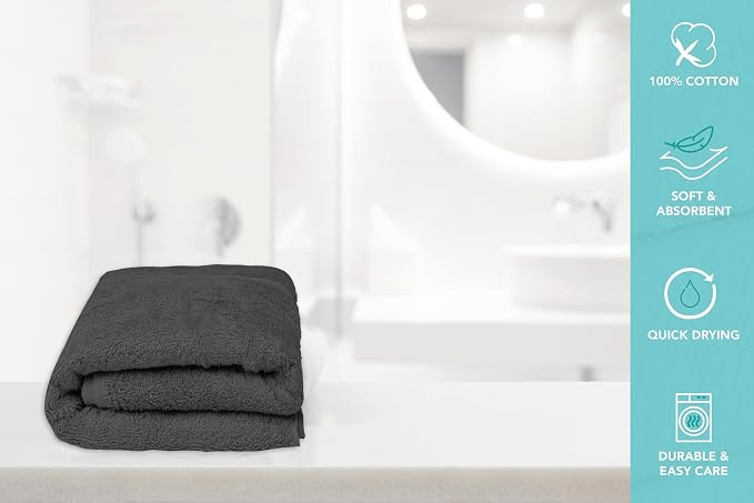 Medium Bath Towels Bulk Set of 12 – 100% Cotton Terry – 24" x 48" – Quick Dry - Image 7