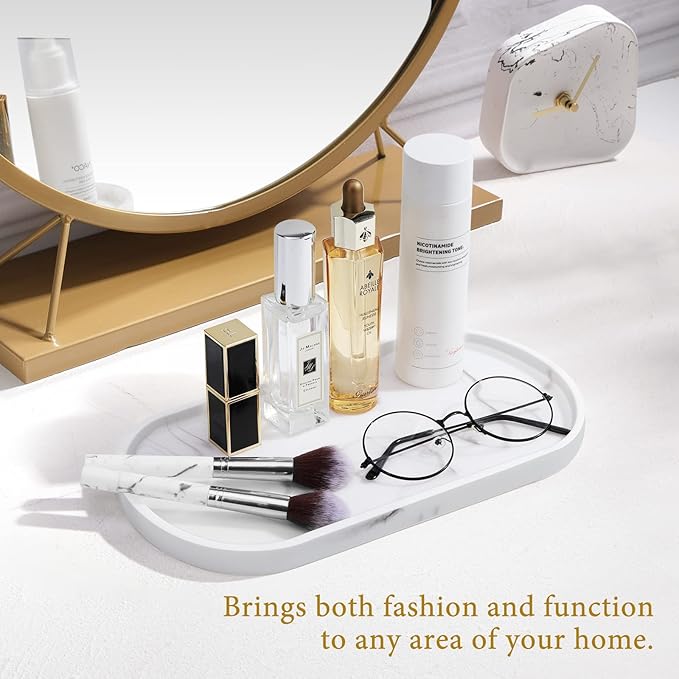 Luxspire Bathroom Vanity Tray, Handmade Resin Kitchen Tray, Oval Toilet Tank - Image 5