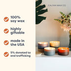 Calyan Wax Co. Evergreen & Eucalyptu 3 Wick Scented Candle - Image 3