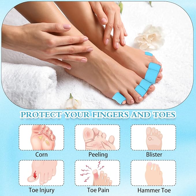Blulu 24 Pieces Toe Tubes 0.98 Inches Cushion Tube Corn Pads - Image 4