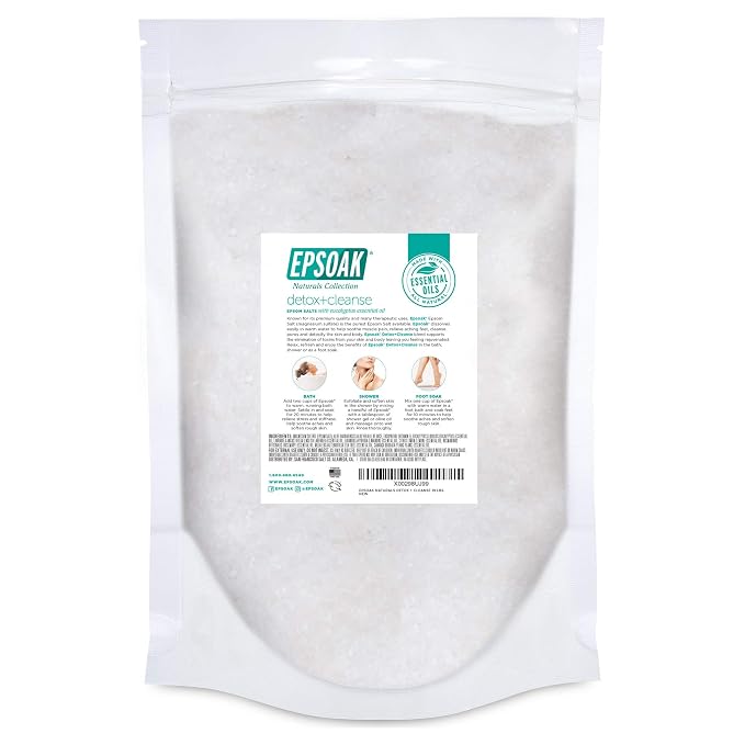 Epsoak Epsom Salt 19 lb. Magnesium Sulfate USP. Resealable Epsom Salt Bag Detox - Image 2