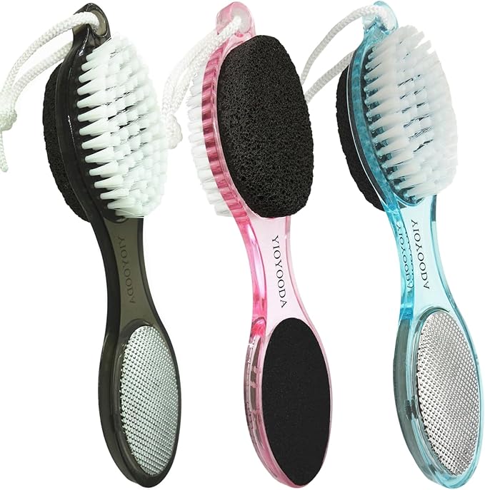 Foot File Callus Remover 4-in-1, Scrubber Brush, Foot Rasp and Sand Paper by YIOYOODA