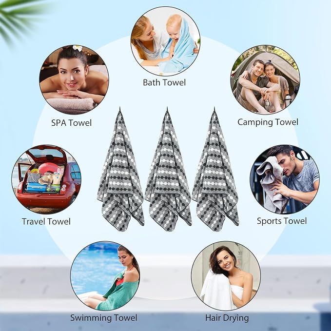 SmoothNovelty 16 Pack Microfiber Bath Towels Bulk 27'' x 60'' Oversized Size - Image 7