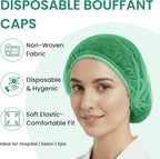 Disposable Bouffant Caps 21 Inch Non Woven Hair Net Elastic Head Cover - Image 6