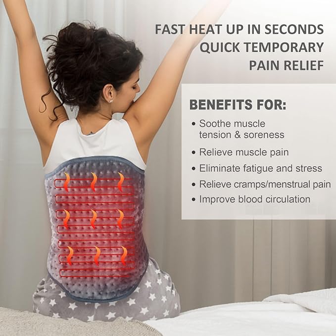 Snailax Heating Pad for Back Pain Relief，Electric Heat Pad for Period Cramps - Image 2
