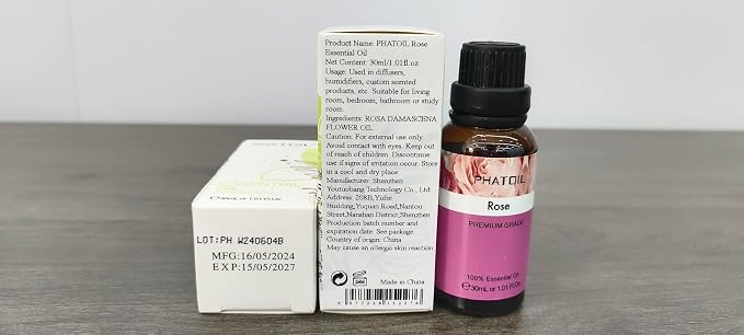 Rose Essential Oil, 1.01Fl.Oz PHATOIL Pure Essential Oil Singles - Image 8