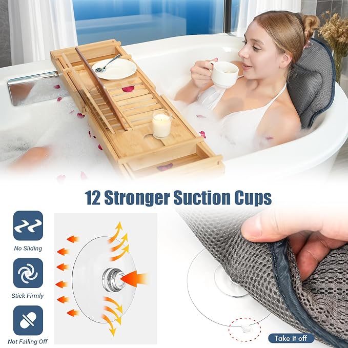 Full Body Bath Pillows for Tub Luxury Bathtub Pillow Cushion for Head, - Image 5