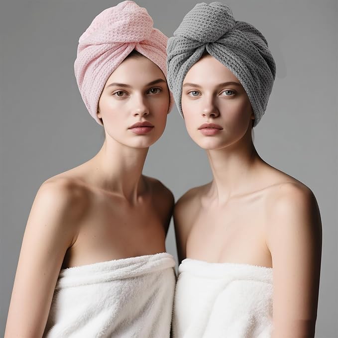 ROLSHOL 2 Pack Microfiber Hair Towel Wrap - Image 9