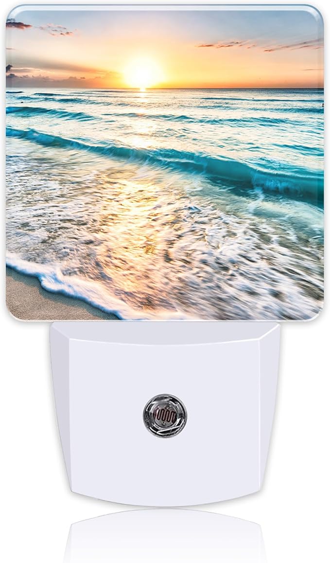 Beautiful Sunrise Over Beach Night Light Plug into Wall by Uiaoiais