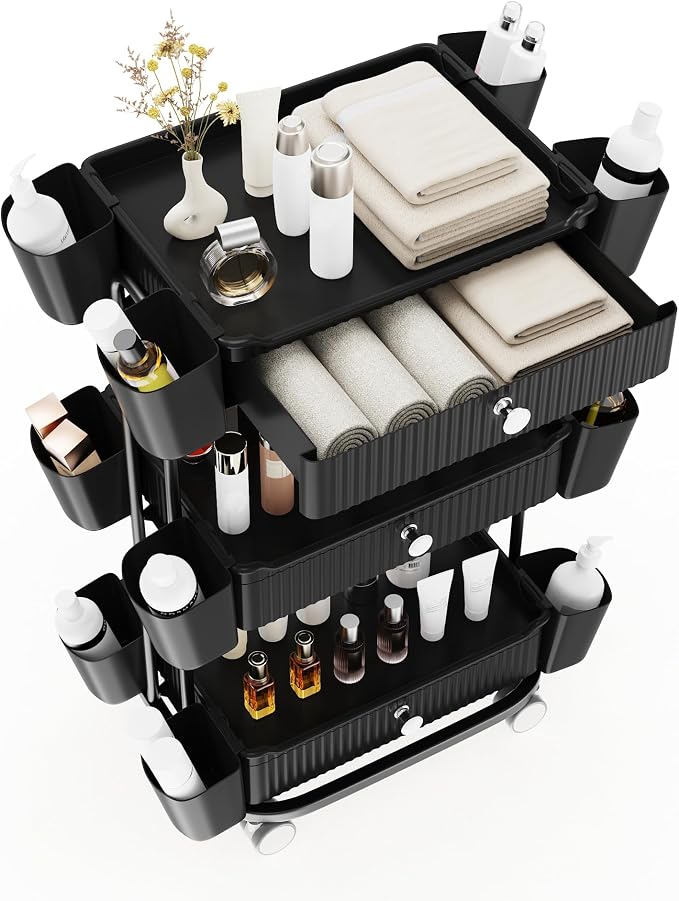 3 Tier Drawer Shelf Beauty Cart - Image 9