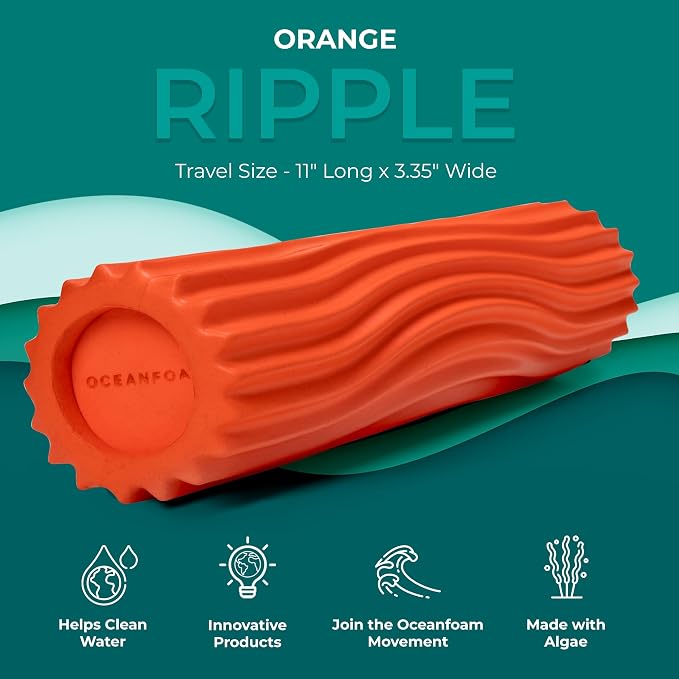 Oceanfoam Ripple Travel Foam Roller Firm Mini Foam Roller - Image 3