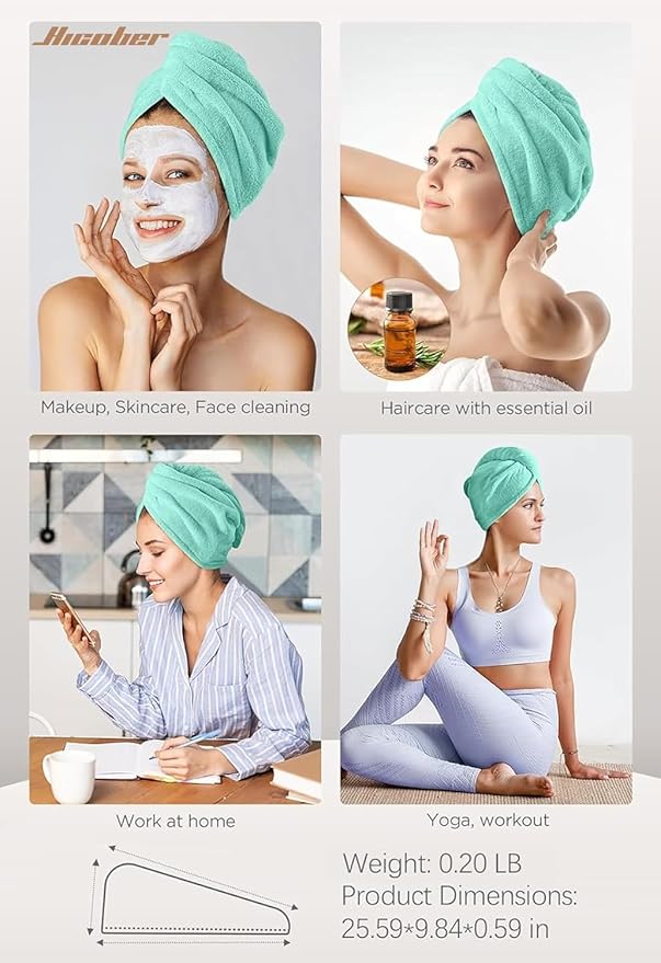 Hicober Microfiber Hair Towel, Hair Turbans - Image 5