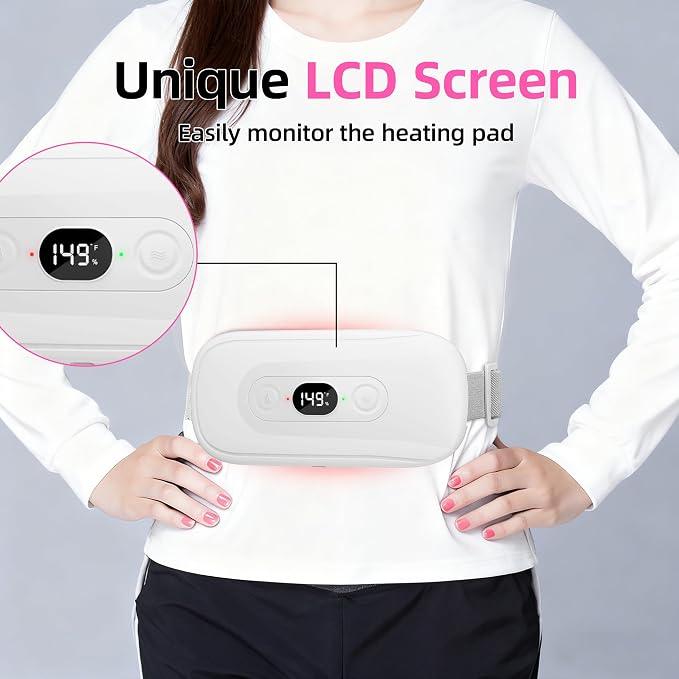 Portable Heating Pad Period Cramps: 2 Timer 6 Heat Levels 6 Vibration Modes - Image 3