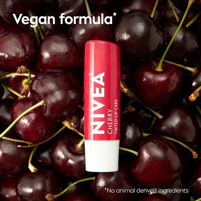 NIVEA Cherry Lip Care, Ruby Tinted Lip Balm Pack - Image 9