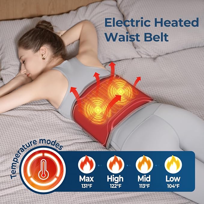 Heating Pad for Back with Auto-Inflatable Massager, 58’’ Cordless Lower Back - Image 4