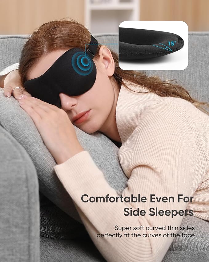 LKY DIGITAL Sleep Mask for Side Sleeper 3 Pack, Night Blindfold for Men Women - Image 2
