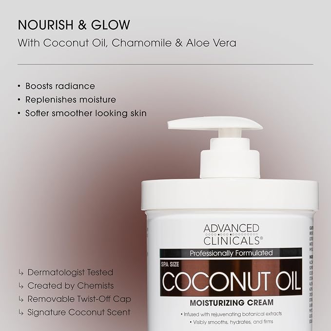Advanced Clinicals Coconut Oil Body Cream - Image 2