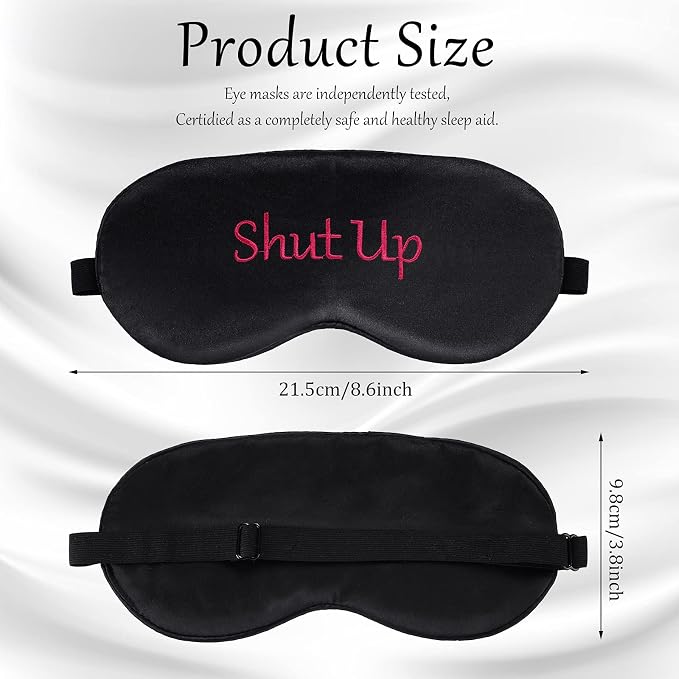 Geyoga 4 Pieces Funny Eye Mask for Sleep Soft Satin Blocking Blindfold - Image 2